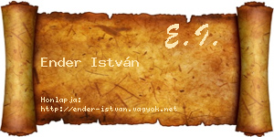 Ender István névjegykártya
